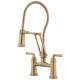 1.8 GPM Articulating Bridge Faucet with Finished Hose in Luxe Gold Finish