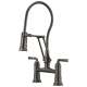 1.8 GPM Articulating Bridge Faucet with Finished Hose in Luxe Steel Finish
