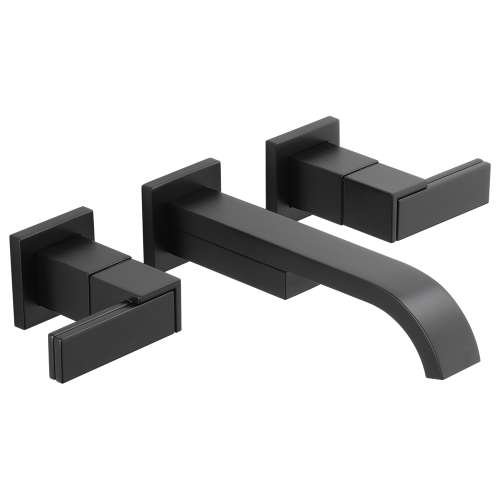 65880LF Wall Mount Bathroom Faucet with Lever Handles in Matte Black