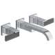 65880LF Wall Mount Bathroom Faucet with Lever Handles and Solar Gray Glass Accents in Polished Chrome