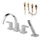 Siderna KT67480-HL680-R-PC Roman Tub Trim Kit With Handles and Hand Shower in Polished Chrome