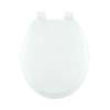 Wood Round Toilet Seat in Crane White