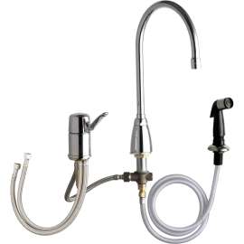 2304-ABCP Kitchen Faucet with Detached Single Lever Handle and Side Spray in Polished chrome