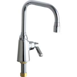 350-DB6AE35ABCP Deck-Mounted Manual Ecast Sink Faucet, Single-Hole, Single-Supply with Softflo Aerator with Adapter in Polished Chrome