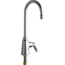 1.5 GPM Single Hole Ecast Kitchen Faucet with Aerator and Lever Handle in Polished Chrome
