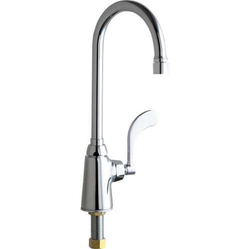 1.5 GPM Single Hole Ecast Kitchen Faucet with Vandal Proof, Ceramic Cartridge and Wristblade Handle in Polished Chrome