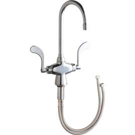 50-E35-317XKABCP 1.5 GPM Hot and Cold Water Mixing Kitchen Sink Faucet with Wrist Blade Handles in Polished Chrome