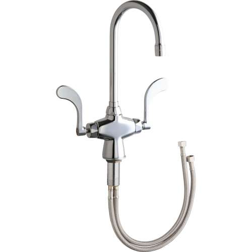 50-E35-317XKABCP 1.5 GPM Hot and Cold Water Mixing Kitchen Sink Faucet with Wrist Blade Handles in Polished Chrome