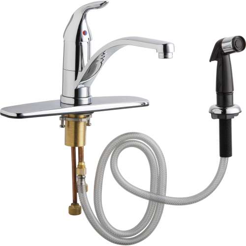 432-MPABCP Kitchen Faucet with Lever Handle, Escutcheon Plate and Side Spray in Polished Chrome
