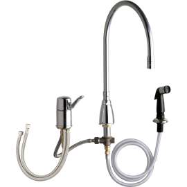 High Arch Kitchen Sink Faucet with Detached Lever Handle and Side Spray in Polished chrome