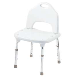 Adjustable Shower Seat with Seat Back in Glacier