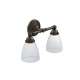 Creative Specialties Brantford YB2262ORB 2 Light Bathroom Sconce with Frosted Shades in Oil Rubbed Bronze