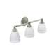 3 Light Bathroom Vanity Light with Frosted Shades in Brushed Nickel