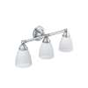 3 Light Bathroom Vanity Light with Frosted Shades in Chrome