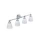 4 Light Bathroom Vanity Light with Frosted Shades in Chrome