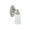 Single Light Bathroom Sconce with Frosted Shade in Brushed Nickel