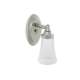 Single Light Bathroom Sconce with Frosted Shade in Brushed Nickel