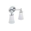 2 Light Bathroom Sconce with Frosted Shades in Chrome