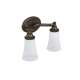2 Light Bathroom Sconce with Frosted Shades in Oil Rubbed Bronze