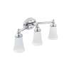 3 Light Bathroom Sconce with Frosted Shades in Chrome