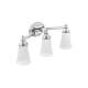 3 Light Bathroom Sconce with Frosted Shades in Chrome