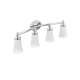 4 Light Bathroom Sconce with Frosted Shades in Chrome
