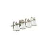 30in Wide Victorian 4 Light Bathroom Fixture in Brushed Nickel