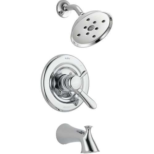 Dual Function Pressure Balanced Bath and Shower Trim with H2Okinetic Shower Head and Integrated Volume Control Less Rough-in