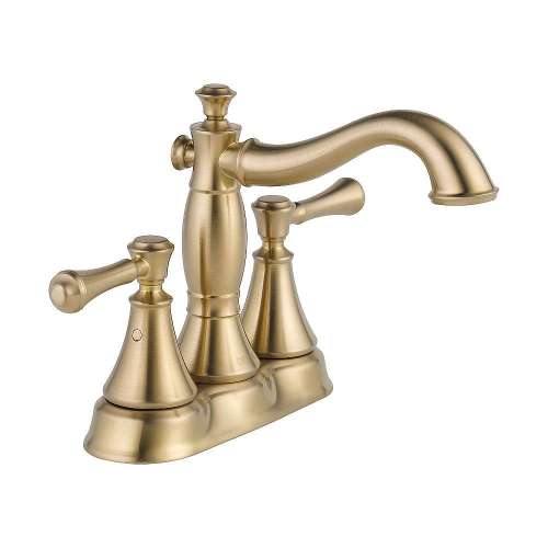 2597LF-CZMPU Cassidy Two Handle Centerset Lavatory Faucet - Metal Pop-Up in Champagne Bronze