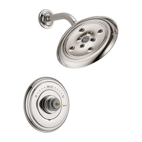Shower Trim Single Function Pressure Balanced Less Handle and Rough-in in Polished Nickel