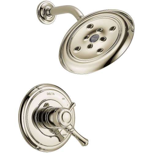 Dual Function Pressure Balanced Shower Trim with H2Okinetic and Integrated Volumn Control Less Rough-in in Polished Nickel