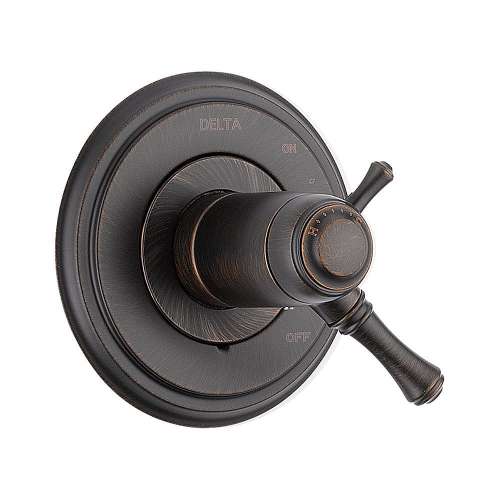 T17T097-RB Cassidy Dual Function Thermostatic Valve Trim with Integrated Volume Control Less Rough-in in Venetian Bronze