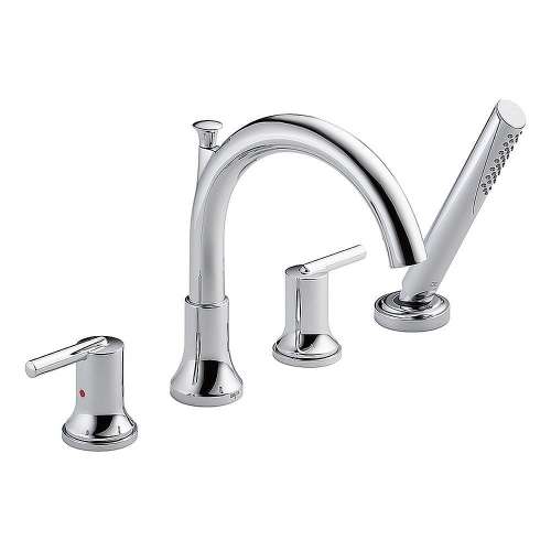 Trinsic T4759 Roman Tub Filler with Hand Shower in Polished Chrome