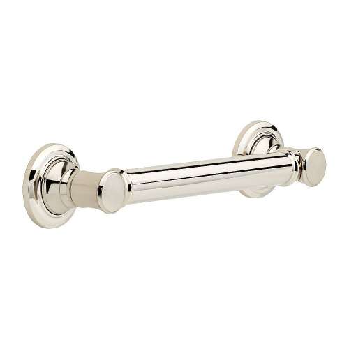 Traditional Decorative ADA Grab Bar - 12in in Brilliance Polished Nickel