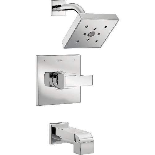 Bath and Shower Trim with H2Okinetic, Independent Volume Control and Monitor Valve Technologies in Polished Chrome