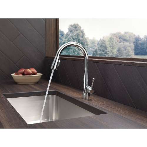 Single Handle Pull-Down Kitchen Faucet in Chrome Finish