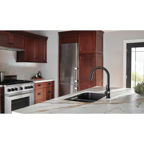 Trinsic 9159-BL-DST Single Handle Pull-Down Kitchen Faucet in Matte Black Finish