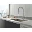Single Handle Pull-Down Spring Spout Kitchen Faucet with Touch2O Technology in Arctic Stainless Finish