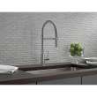 Single Handle Pull-Down Kitchen Faucet With Spring Spout in Arctic Stainless Finish