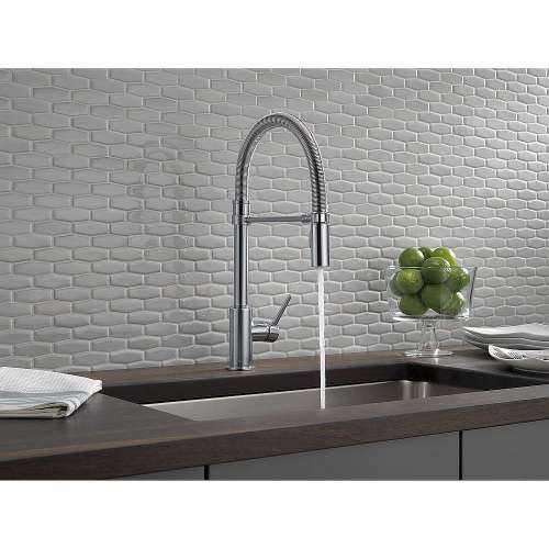9659-DST Trinsic Pro Single Handle Pull-Down Kitchen Faucet With Spring Spout in Chrome Finish