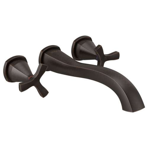 Wall Mounted Tub Filler with Cross Handles in Venetian Bronze