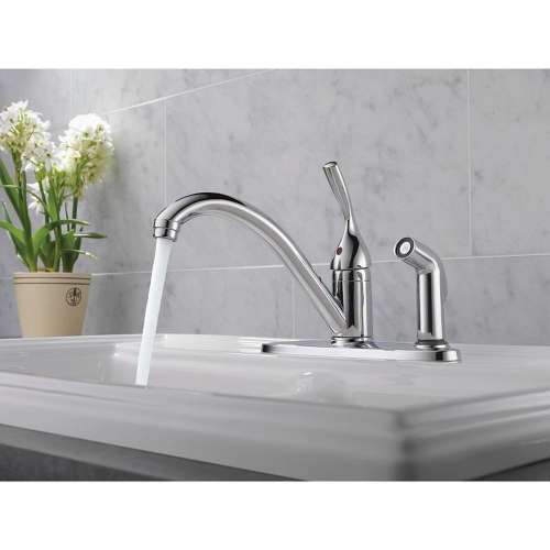 300-DST Classic Single Handle Kitchen Faucet with Integral Spray in Polished Chrome
