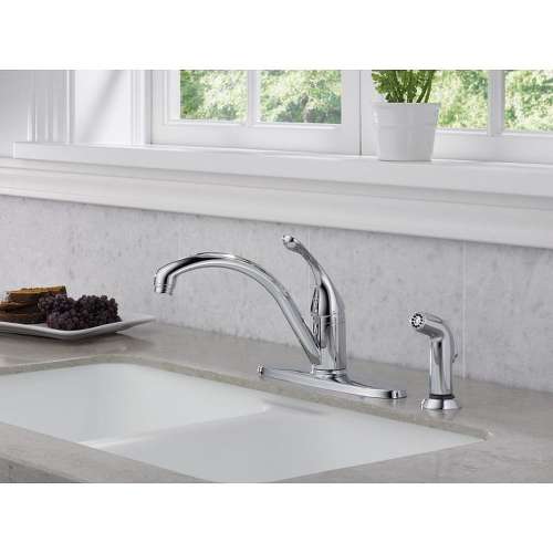 440-DST Collins Single Handle Kitchen Faucet with Spray in Polished Chrome