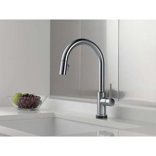 Trinsic 9159T-AR-DST Single Handle Pull-Down Kitchen Faucet with Touch2O Technology in Arctic Stainless