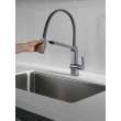 9693-AR-DST Pivotal Single Handle Lever Faucet in Arctic Stainless