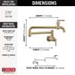 1190LFL-CZ Broderick Wall Mount Pot Filler, Champagne Bronze