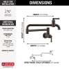 1190LFL-RB Broderick Wall Mount Pot Filler, Venetian Bronze