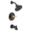 144749-GZ Nicoli Monitor 14 Series Tub and Shower, Matte Black Champagne Bronze