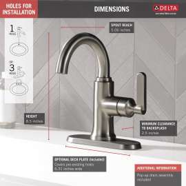15769LF-SP Alux Single Handle Bathroom Faucet, Spotshield Brushed Nickel