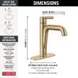 15849LF-CZ Nicoli Single Handle Bathroom Faucet, Champagne Bronze
